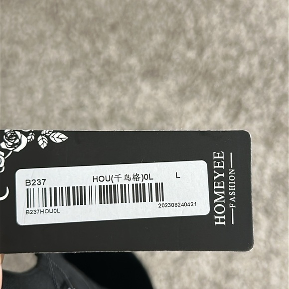 Homeyee Black/White Houndstooth Pattern Dress Size L (8) NWT - Picture 6 of 9